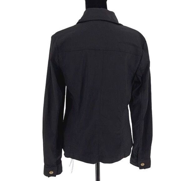 Dalia Womens Long Sleeve Collared Rayon Blend Button Front Jacket Black Size 4 - Picture 4 of 8